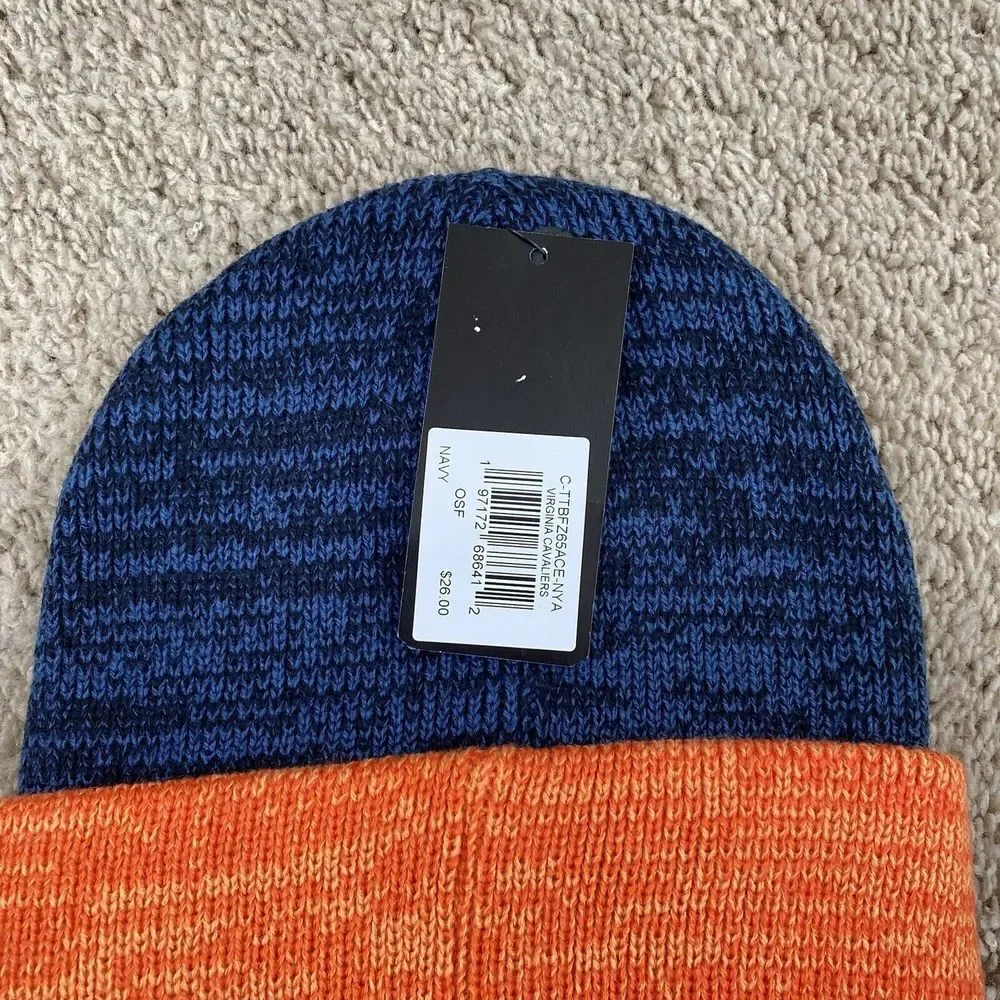 Virginia Cavaliers '47 Beanie 2 Tone Blue Orange Brain Freeze Cuffed Knit‎ Cap